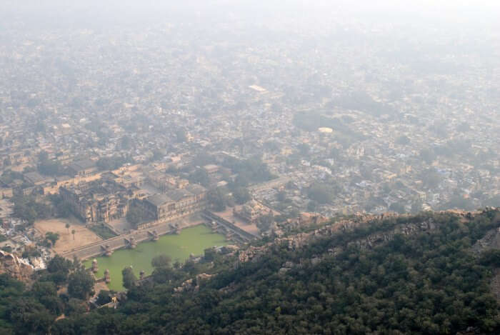 A view of the Alwar city from the hill-top Alwar Fort
