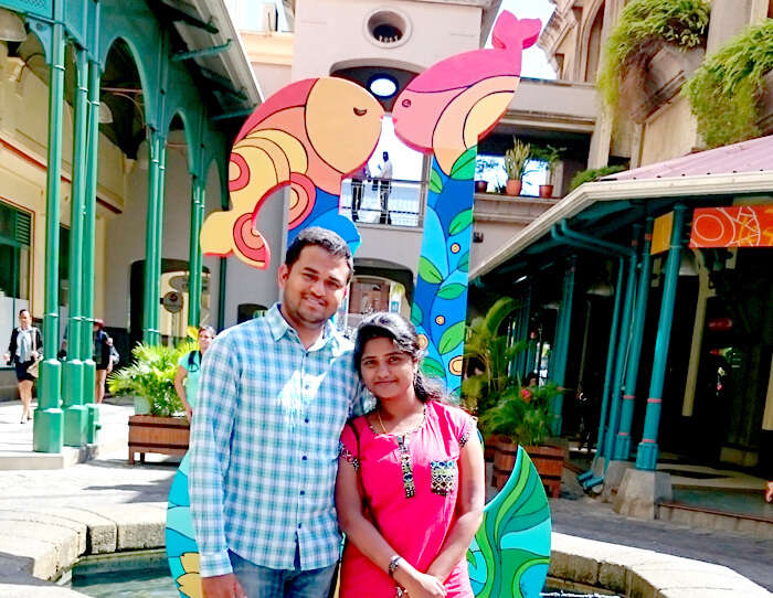 Harshvardan with his wife Swetha during his Mauritius North Tour