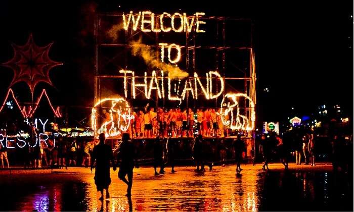 Fireworks at the Full Moon party in Thailand