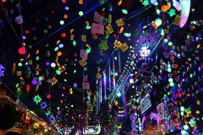 A decorated street during the Hari Raya celebrations in Singapore