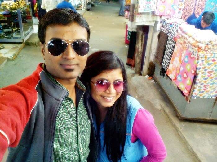 Shivani taking a selfie with her husband on the Dalhousie Mall Road