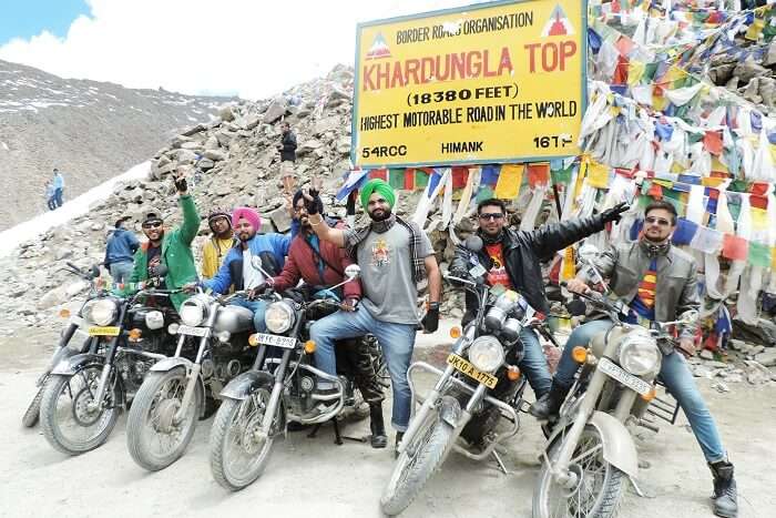 Conquering Khardungla Top with friends