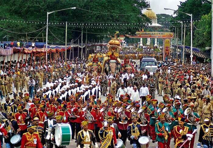 Crowd during the procession in Kullu