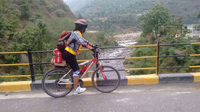 Covering the journey on cycle - Trithan Valley in Himachal Pradesh