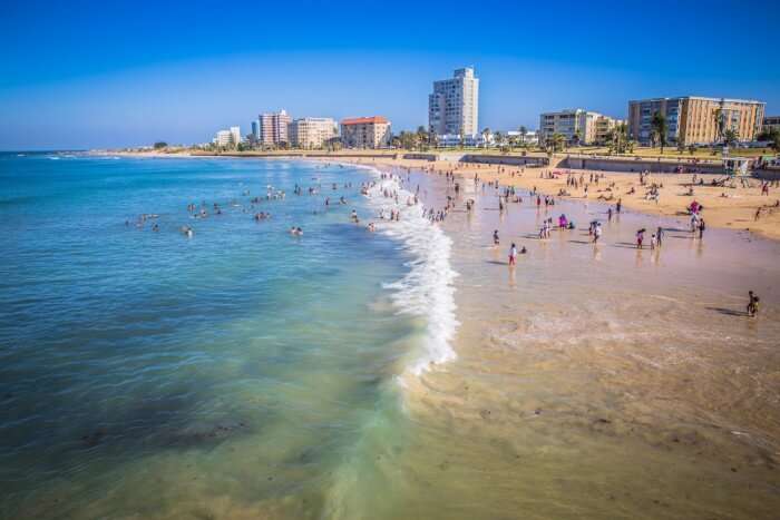 A beach at Nelson Mandela Bay, among the prosperous holiday destinations in South Africa