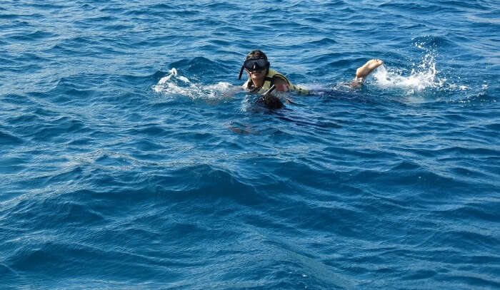 Swimming at hotel beach