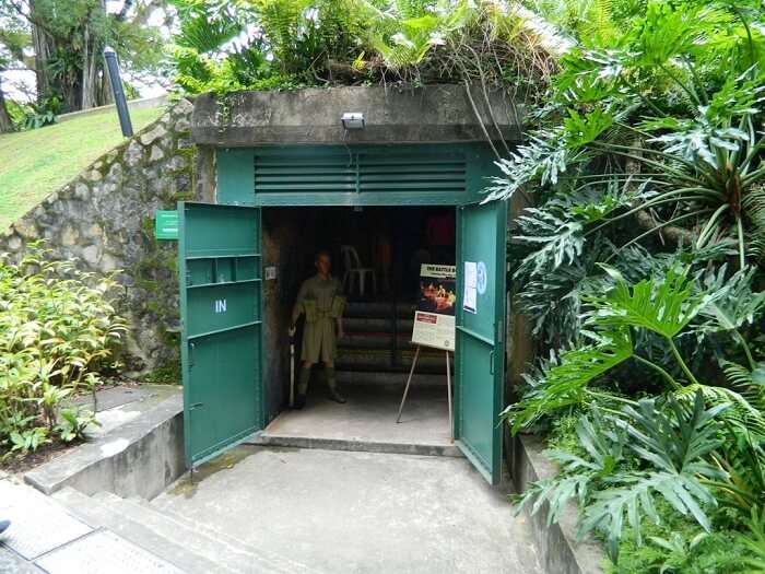 The entrance to Battle Box – one the historical places in Singapore which are underground