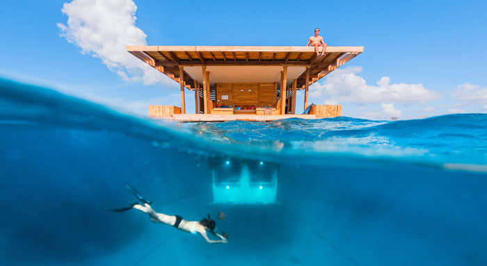 This is among the clear blue underwater hotels in the world