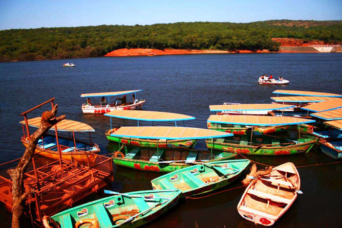 Colorful boats at Venna Lake in Maharashtra