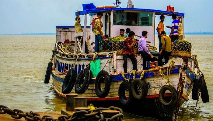 A boat ride in the Ganga river delta at Diamond Harbor