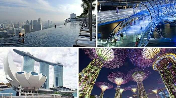 The key Singapore tourist attractions in the Marina Bay Sands resort complex
