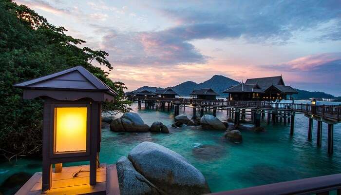 A candid shot at the Pangkor Laut beach resort in Malaysia