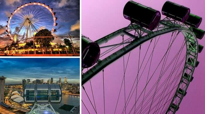 the different views of the Singapore flyer