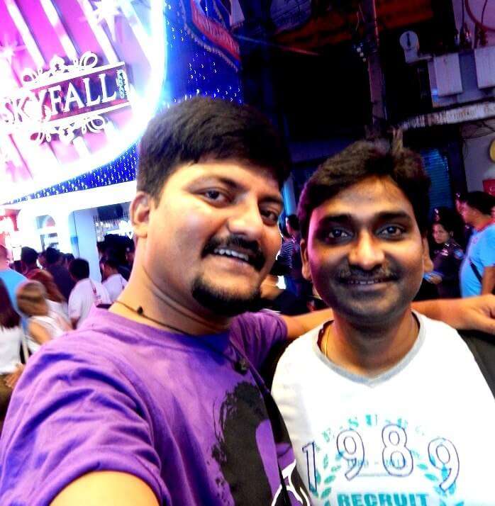Amit and his friend on the streets of Pattaya