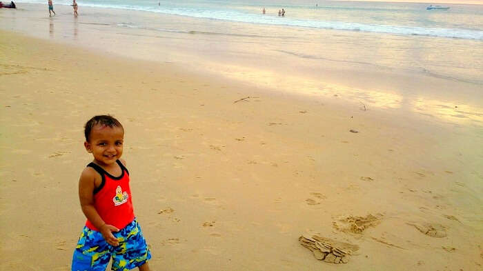 Piyush on the beach in Coral Island