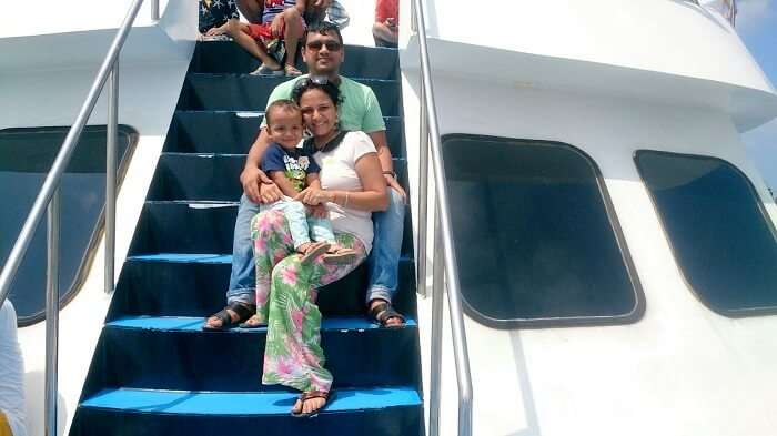 Apurva and family on a cruise