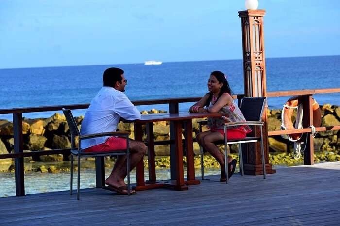 Yatin and his wife having lunch in a restaurant