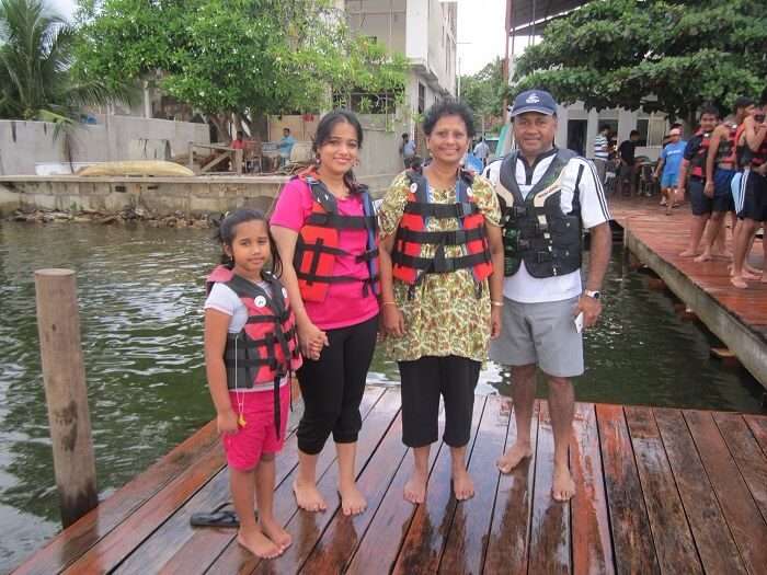 Roshan and his family at Bentota Water Sports Center