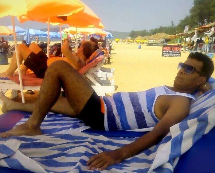 Relaxing at the beach in Goa
