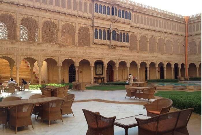 A place to relax at Raj Mahal