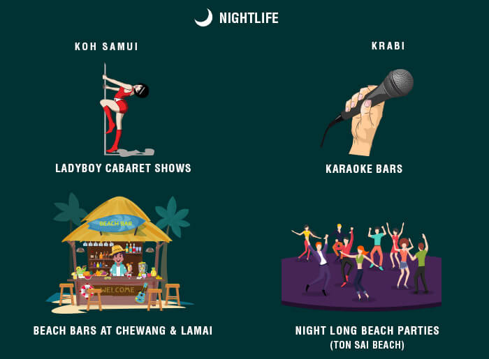 A synopsis of the nightlife of Samui &amp; Krabi