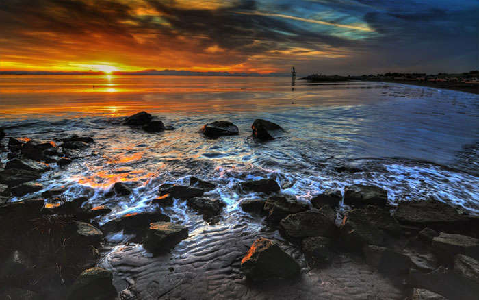 The beautiful Uppada Beach located near Lambasingi, another prominent tourist spot