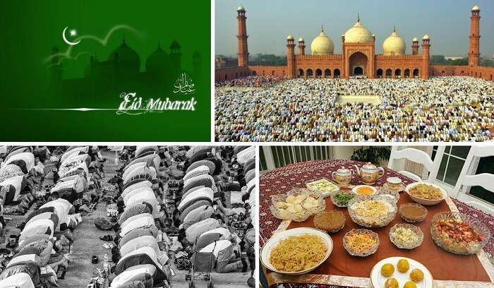 A collage of the festivities of Eid