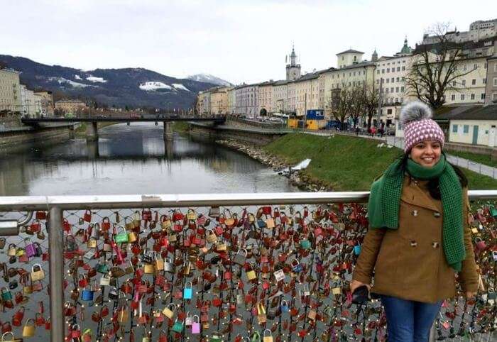 Love Locksbridge in the beautiful city of Salzburg