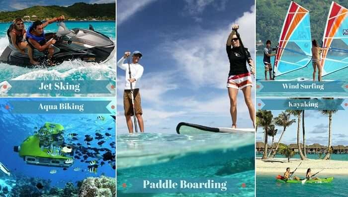 A collage of some of the best adventure activities in Bora Bora
