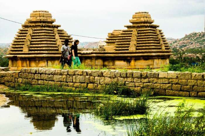 Two people on their journey through the most beautiful natural setting