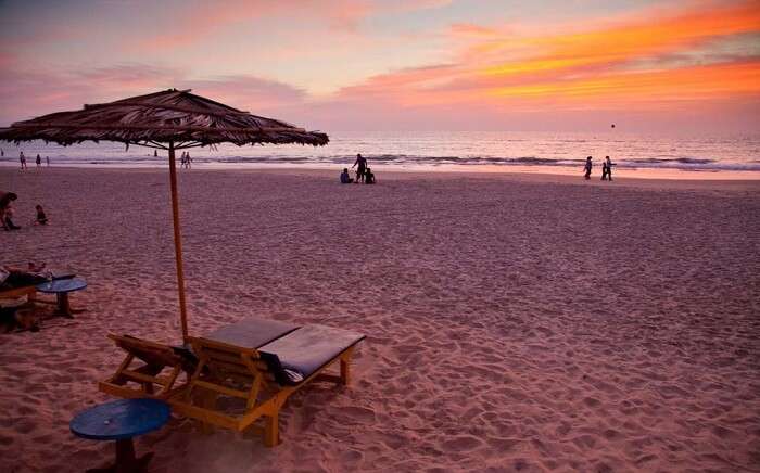 Sunset view from the shores of Benaulim Beach