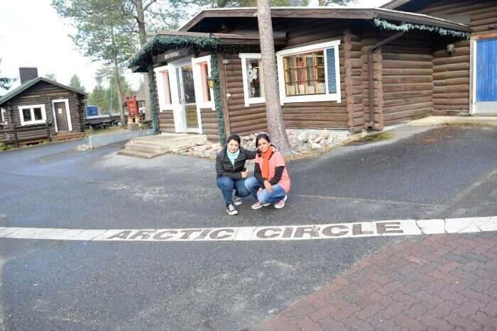 Soumya and Rashmi at the arctic circle