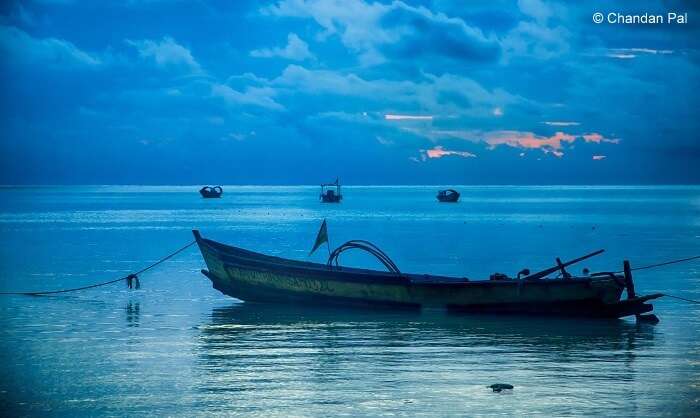 a desolated boat at the beach in Andaman