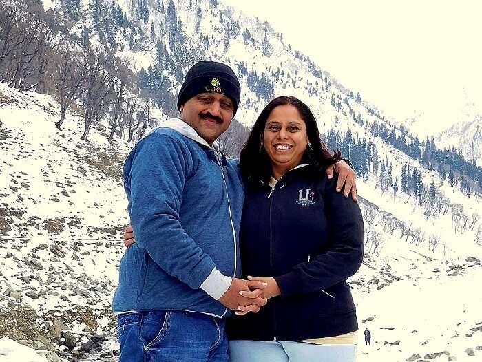 Sharad and his wife in Sonmarg