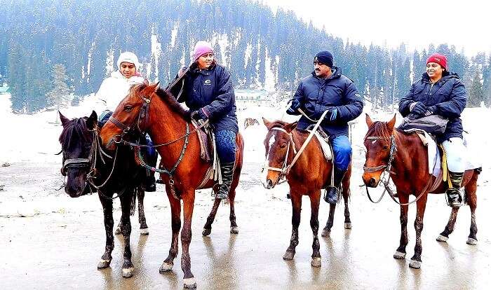 Sharad and his family do a horse ride in Gulmarg
