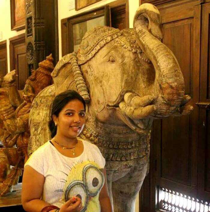 Yateen's wife at the Museum of Kerala History