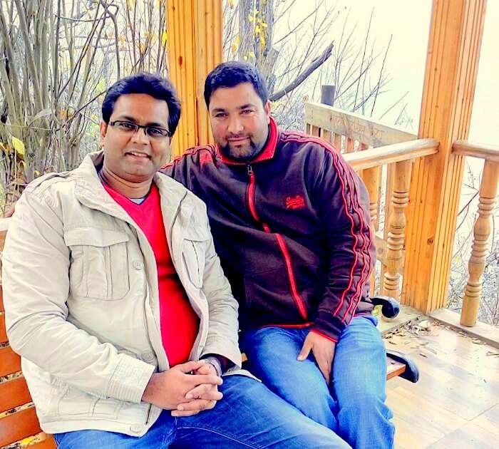 Rachit and Mr Ahmad in Srinagar