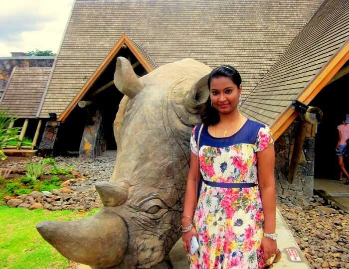 Karthiks wife in Casela Nature Park