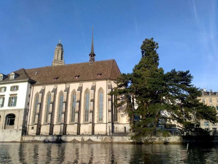 A lovely local church on a clear day in Zurich