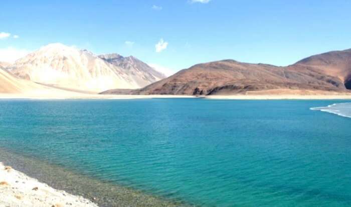 View of the Pangong Lake in Ladakh