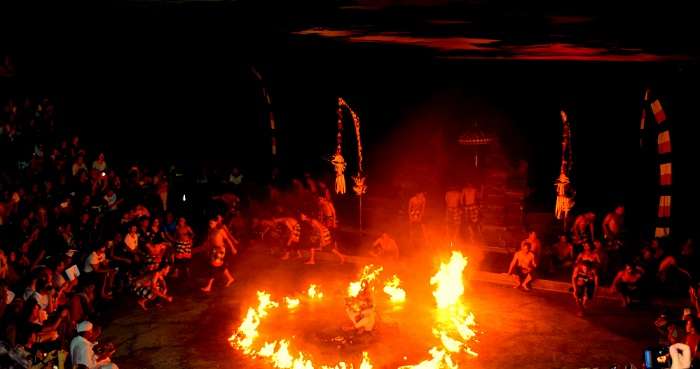 Kechak dance being performed in Bali