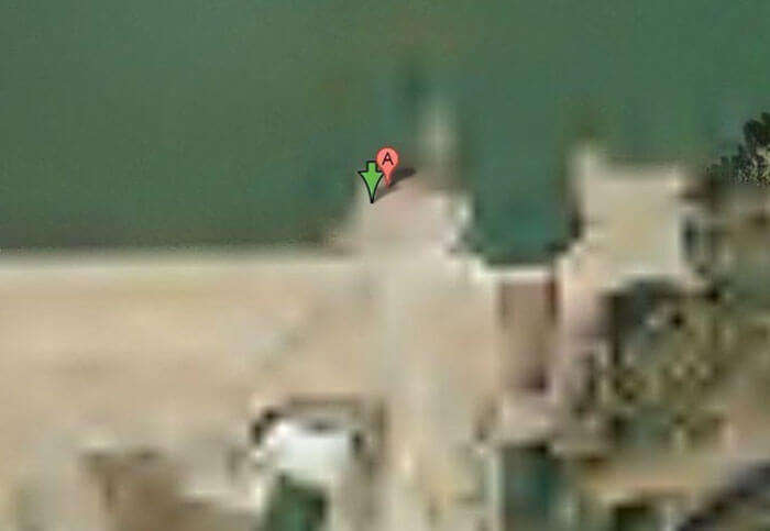 The blurred out map of Keowee Dam in South Carolina on Google