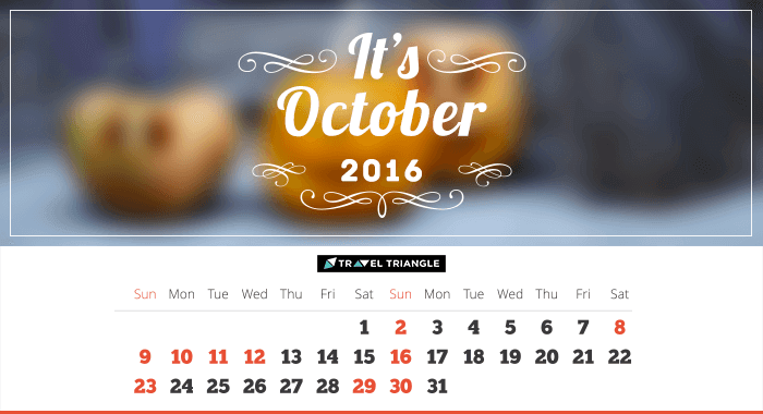 List of all the long weekends in October 2016