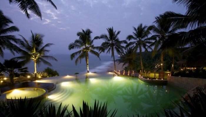 Niraamaya Retreats Surya Samudra in Kovalam is another popular name among the private beach resorts in Kerala