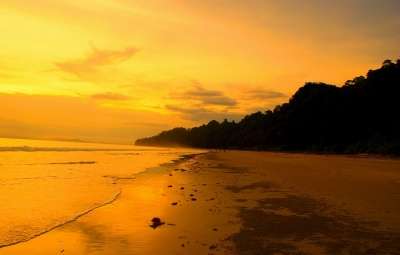 A beautiful looking Radhanagar Beach on Havelock Island during sunset