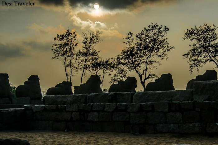 View from the Shore temple Mahabalipuram