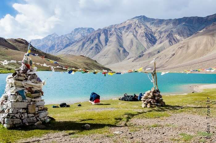 View of Chandratal Lake in Spiti