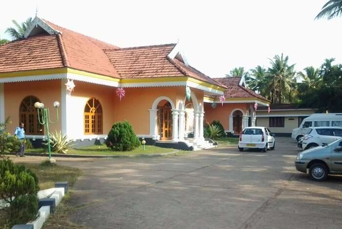 A view of the entrance at the Lakshmi Resort Kumarakom