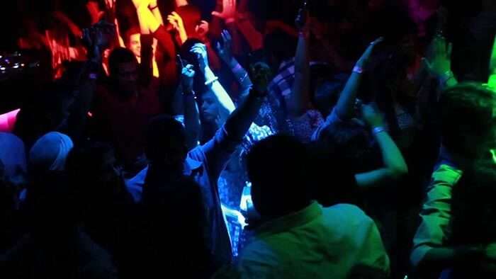 A crowd dancing away at a famous nightclub in Delhi