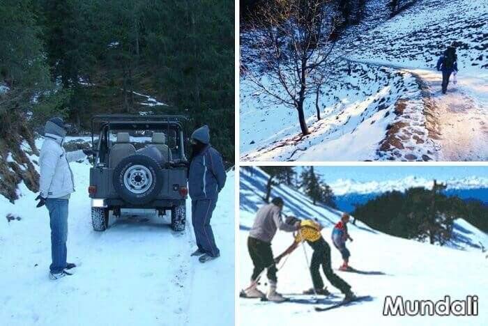 A collage of the snowboarding India tours at Mundali